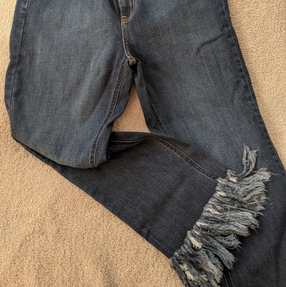 Just Black fringed cropped jeans